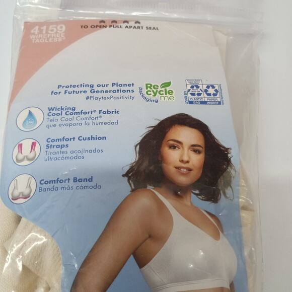 Playtex Women's 18 Hour Active Breathable Comfort Wireless Bra Size 44DD Lt Beig - Picture 4 of 4